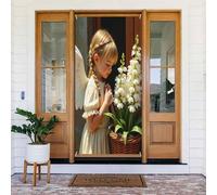 Decorazioni per porte - Simpatica stampa con angelo n. 208 striscioni per porte autunnali e invernali, per la primavera, l'estate, da appendere, per esterni e interni, decorazione da parete, 1,8 x 0,9