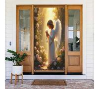 Decorazioni per porte - Simpatica stampa con angelo n. 78, striscioni per porte autunnali e invernali, per la primavera, l'estate, da appendere, per esterni e interni, decorazione da parete, 1,8 x 0,9