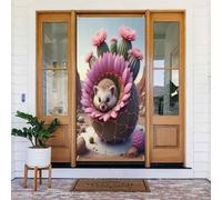 Decorazioni per porte - Simpatica stampa con cactus e riccio n. 22 striscioni per porte primaverili ed estive, per la parte anteriore, autunno inverno, cartello da appendere per esterni e interni