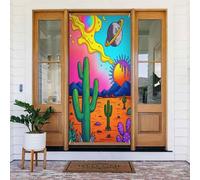 Decorazioni per porte - Simpatica stampa con cactus n. 97 striscioni per porte anteriori autunnali e invernali, copertura per cartelli primaverili ed estivi, da appendere, per esterni e interni, 1,8 x