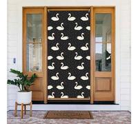 Decorazioni per porte - Simpatica stampa con cigno in stile cartone animato, striscioni per porte anteriori e autunnali, per interni ed esterni, 1,8 x 0,9 m