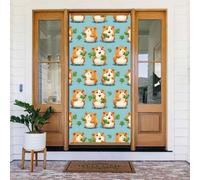 Decorazioni per porte - Simpatica stampa con foglie di criceto autunno inverno striscione per porta anteriore, copertura per cartello primaverile estivo da appendere per esterni e interni, decorazione