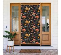 Decorazioni per porte - Simpatica stampa con lumaca e funghi per autunno inverno striscione per porta anteriore, copertura per cartelli primaverili ed estivi, sfondo da appendere per esterni e interni
