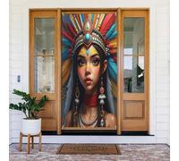 Decorazioni per porte - Simpatica stampa di anziani n. 4 striscioni per porte autunnali e invernali, per la primavera e l'estate, sfondo da appendere per esterni e interni, decorazione da parete, 1,8