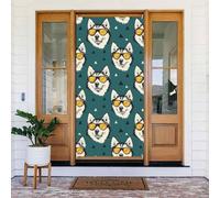 Decorazioni per porte - Simpatica stampa husky autunno inverno striscione per porta anteriore, copertura per cartello primaverile estivo da appendere per esterni e interni ed esterni, decorazione da