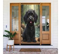 Decorazioni per porte - Simpatica stampa nera con cocker n. 8 striscioni per porte autunnali e invernali, per la primavera e l'estate, sfondo da appendere per esterni e interni, decorazione da parete