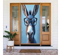 Decorazioni per porte - Simpatica stampa realistica con asino n. 11 striscioni per porte autunnali e invernali, per la primavera e l'estate, da appendere, per esterni e interni, decorazione da parete