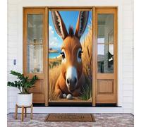 Decorazioni per porte - Simpatica stampa realistica con asino n. 19 striscioni per porte autunnali e invernali, per la primavera e l'estate, da appendere, per esterni e interni, decorazione da parete