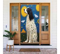 Decorazioni per porte - Simpatica stampa Spaniel dipinta n. 14 per autunno inverno striscione per porta anteriore, copertura per cartello primaverile estivo da appendere per esterni e interni