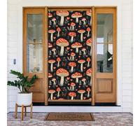 Decorazioni per porte - Simpatici funghi stampa primavera estate banner porta per davanti, autunno inverno cartello copertura banner appeso sfondo per esterni interni vigilia forniture da parete 1,8 x
