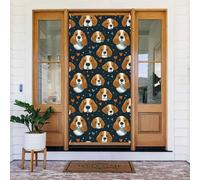 Decorazioni per porte - Simpatico cane beagle stampa primavera estate banner per porta anteriore, autunno inverno cartello copertura banner appeso sfondo per esterni interni ed esterni decorazione da
