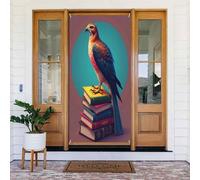 Decorazioni per porte - Simpatico libro stampato colorato n. 19 striscioni per porta autunno inverno per davanti, copertura per cartelli primaverili ed estivi, sfondo da appendere per esterni e