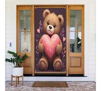 Decorazioni per porte - Simpatico orso marrone chiaro stampa n. 40 banner per porta autunno inverno per davanti, copertura per cartello primaverile estivo da appendere sfondo per esterni e interni