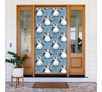 Decorazioni per porte - Simpatico pinguino che nevica stampa autunno inverno porta striscioni per davanti, copertura per cartello primaverile estivo da appendere sfondo per esterni e interni