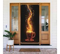 Decorazioni per porte - Splendida stampa oro caffè n. 14 striscioni per porta primaverile estate per davanti, cartello autunnale invernale, sfondo da appendere per esterni e interni, decorazione da