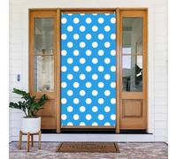 Decorazioni per porte - Stampa a pois blu cielo per autunno inverno banner per porta anteriore, copertura per cartello primaverile estivo da appendere per esterni e interni ed esterni, decorazione da