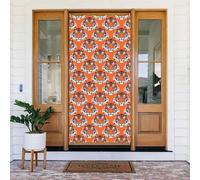 Decorazioni per porte - Stampa arancione testa di tigre autunno inverno banner per porta anteriore, copertura per cartello primaverile estivo da appendere sfondo per esterni interni ed esterni
