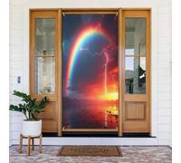 Decorazioni per porte - Stampa arcobaleno fulmini n. 53 striscioni per porta per autunno inverno per davanti, copertura per cartelli primaverili ed estivi, da appendere, per esterni e interni
