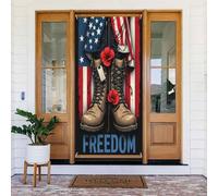 Decorazioni per porte - Stampa astratta con bandiera di stivale n. 9 striscioni per porte autunnali e invernali per davanti, per primavera ed estate, sfondo da appendere per esterni e interni