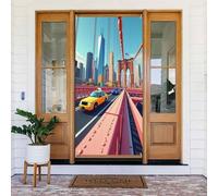 Decorazioni per porte - Stampa astratta della città n. 4 striscioni per porta autunno inverno per davanti, copertura per cartello primaverile estivo da appendere per esterni e interni, decorazione da