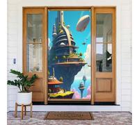 Decorazioni per porte - Stampa astratta della città n. 5 striscioni per porte autunnali e invernali, per la primavera, l'estate, da appendere, per esterni e interni, decorazione da parete, 1,8 x 0,9 m