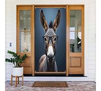 Decorazioni per porte - Stampa astratta moderna con asino n. 45 striscioni per porte autunnali e invernali, per la primavera, l'estate, da appendere, per esterni e interni, decorazione da parete, 1,8