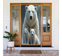 Decorazioni per porte - Stampa avorio con orso carino n. 229 striscioni per porte autunnali e invernali, per la primavera e l'estate, sfondo da appendere per esterni e interni, decorazione da parete
