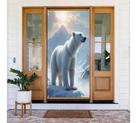 Decorazioni per porte - Stampa avorio con orso carino n. 237 striscioni per porte autunnali e invernali, per la primavera e l'estate, sfondo da appendere per esterni e interni, decorazione da parete