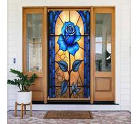 Decorazioni per porte - stampa blu rosa n. 733 striscioni per porta autunno inverno per davanti, copertura per cartelli primaverili ed estivi, sfondo da appendere per esterni e interni, decorazione da