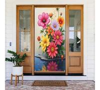 Decorazioni per porte - Stampa botanica colorata n. 139 striscioni per porte autunnali e invernali, per la primavera e l'estate, sfondo da appendere per esterni e interni, decorazione da parete, 1,8 x