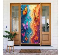 Decorazioni per porte - Stampa classica a farfalla n. 1046 striscioni per porte anteriori autunnali e invernali, copertura per cartelli primaverili ed estivi, da appendere, per esterni e interni