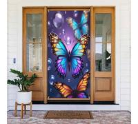 Decorazioni per porte - Stampa classica a farfalla n. 1070 striscioni per porte autunnali e invernali, per la primavera e l'estate, sfondo da appendere per esterni, interni, decorazione da parete, 1,8