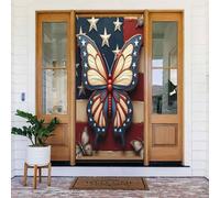 Decorazioni per porte - Stampa classica a farfalla n. 523 striscioni per porte per autunno inverno per davanti, copertura per cartelli primaverili ed estivi, sfondo da appendere per esterni e interni