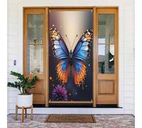 Decorazioni per porte - Stampa classica a farfalla n. 807 striscione per porta primaverile estate per davanti, cartello autunnale invernale da appendere per esterni e interni, decorazione da parete