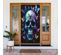 Decorazioni per porte - Stampa classica a farfalla n. 860 striscioni per porte autunnali e invernali, per la primavera e l'estate, sfondo da appendere per esterni e interni, decorazione da parete, 1,8