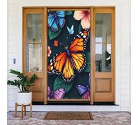 Decorazioni per porte - Stampa classica a farfalla n. 967 striscioni per porte autunnali e invernali, per la primavera e l'estate, sfondo da appendere per esterni e interni, decorazione da parete, 1,8
