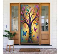 Decorazioni per porte - Stampa classica a farfalla n. 987 striscioni per porte autunnali e invernali, per la primavera e l'estate, sfondo da appendere per esterni e interni, decorazione da parete, 1,8