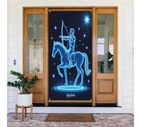 Decorazioni per porte - Stampa classica blu arciere n. 12 striscioni per porte autunnali e invernali, per la primavera e l'estate, sfondo da appendere per esterni e interni, decorazione da parete, 1,8