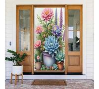 Decorazioni per porte, stampa classica botanica n. 17, striscioni per porte autunnali e invernali, per la primavera e l'estate, sfondo da appendere per esterni e interni, decorazione da parete, 1,8 x