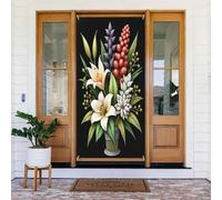 Decorazioni per porte - Stampa classica botanica n. 6 striscioni per porte autunno inverno per davanti, copertura per cartelli primaverili ed estivi, sfondo da appendere per esterni e interni