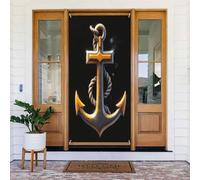 Decorazioni per porte - Stampa classica con ancora argento n. 9, striscioni per porte primaverili ed estive, per la parte anteriore, per autunno e inverno, sfondo da appendere per esterni e interni