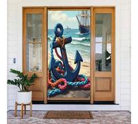 Decorazioni per porte - Stampa classica con ancora carbone n. 7, striscioni per porte primaverili ed estive, per la parte anteriore, per autunno e inverno, sfondo da appendere per esterni e interni