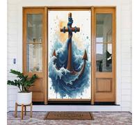 Decorazioni per porte - Stampa classica con ancora n. 12 striscioni per porte autunnali e invernali, per la primavera e l'estate, sfondo da appendere per esterni e interni, decorazione da parete, 1,8