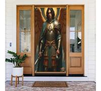 Decorazioni per porte - Stampa classica con angelo n. 117 striscioni per porte autunnali e invernali, per la primavera e l'estate, sfondo da appendere per esterni e interni, decorazione da parete, 1,8