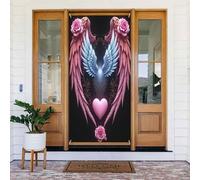 Decorazioni per porte - Stampa classica con angelo n. 215 striscioni per porte autunnali e invernali, per la primavera e l'estate, sfondo da appendere per esterni e interni, decorazione da parete, 1,8