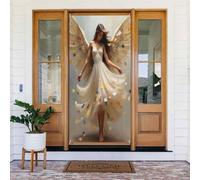 Decorazioni per porte - Stampa classica con angelo n. 92 striscioni per porte autunnali e invernali, per la primavera e l'estate, sfondo da appendere per esterni e interni, decorazione da parete, 1,8