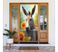 Decorazioni per porte - Stampa classica con asino in stile cartone animato n. 39 striscioni per porte autunnali e invernali, per la primavera e l'estate, sfondo da appendere per esterni e interni