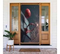 Decorazioni per porte - Stampa classica con basket n. 77 striscioni per porte autunnali e invernali, per la primavera e l'estate, sfondo da appendere per esterni e interni, decorazione da parete, 1,8