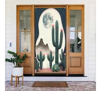 Decorazioni per porte - Stampa classica con cactus verde acqua n. 150 striscioni per porte autunnali e invernali, per la primavera e l'estate, sfondo da appendere per esterni e interni, decorazione da