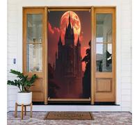 Decorazioni per porte - Stampa classica con castello n. 85 striscioni per porte autunnali e invernali, per la primavera e l'estate, sfondo da appendere per esterni e interni, decorazione da parete